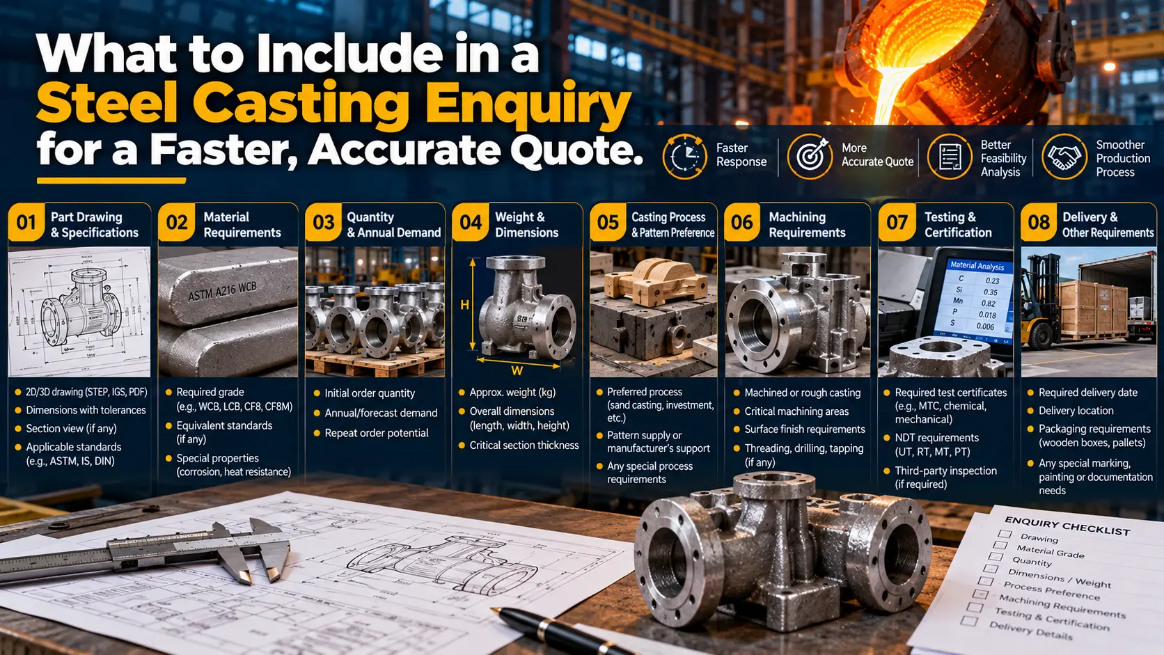What to Include in a Steel Casting Enquiry for a Faster, Accurate Quote ?